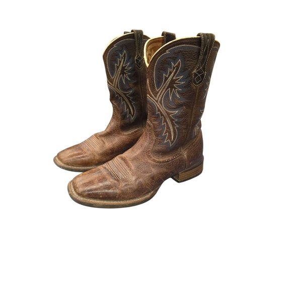 ARIAT Mens Boots 12 D Brown Square Toe Cowboy Work Boots 10006714 QuickDraw - Picture 1 of 9